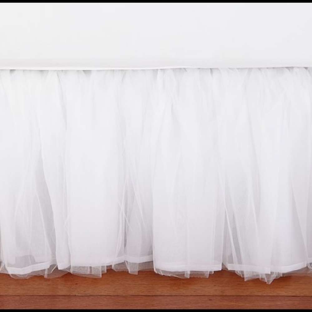 Pottery Barn Kids tulle crib and toddler bed skirt